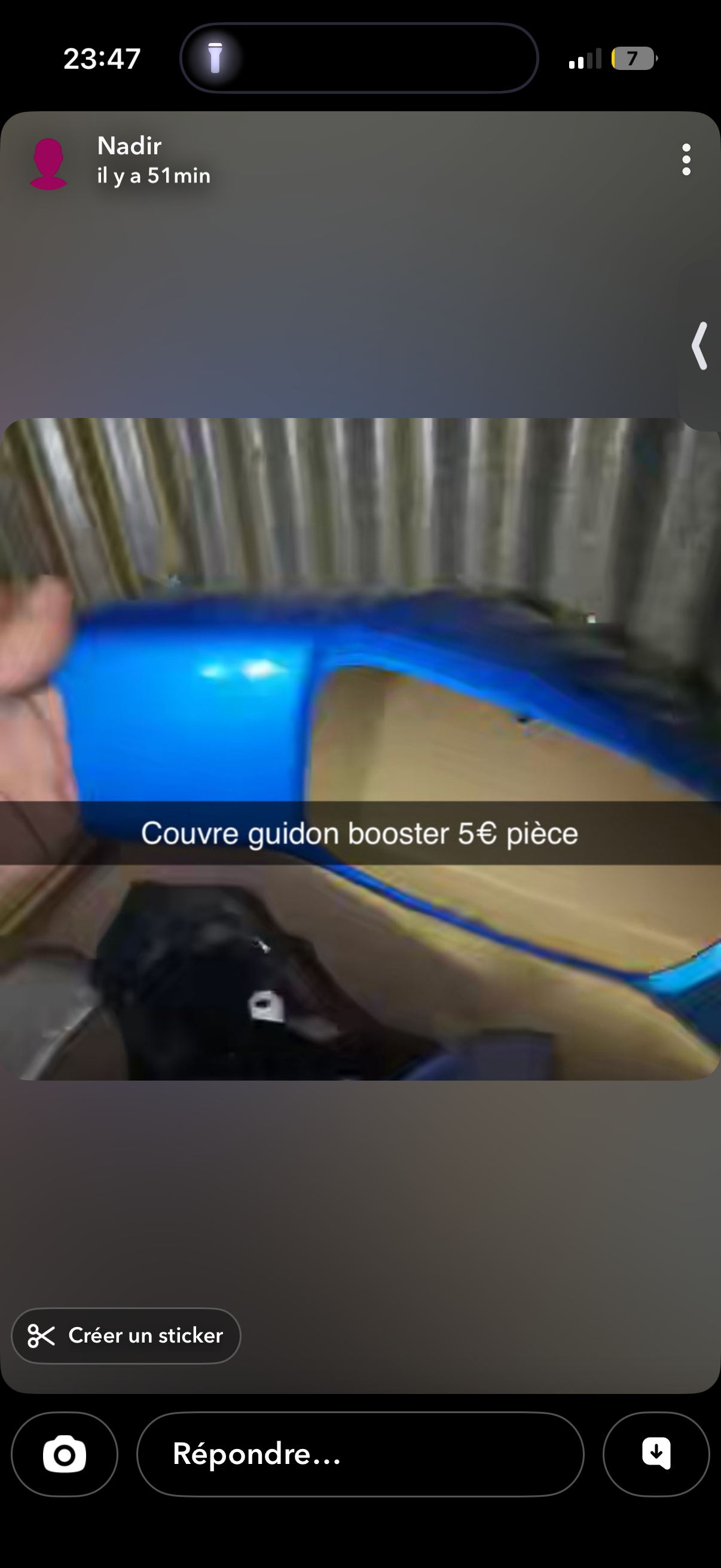 Coque guidon booster bleu et noir